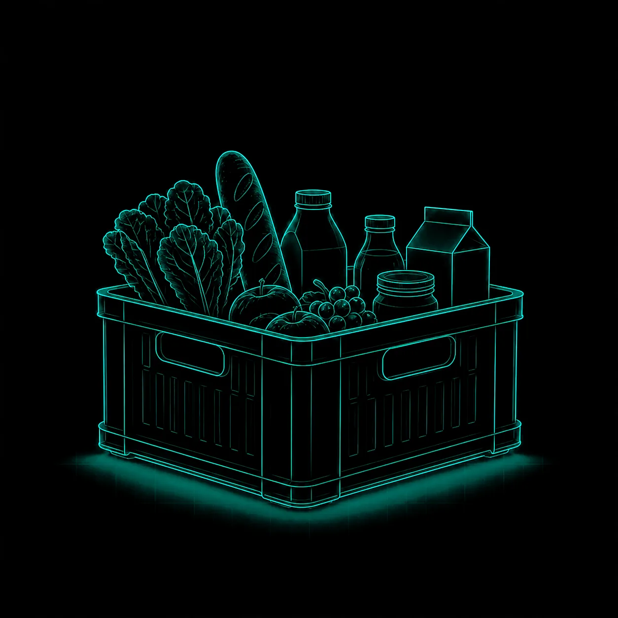 Crate of fresh groceries